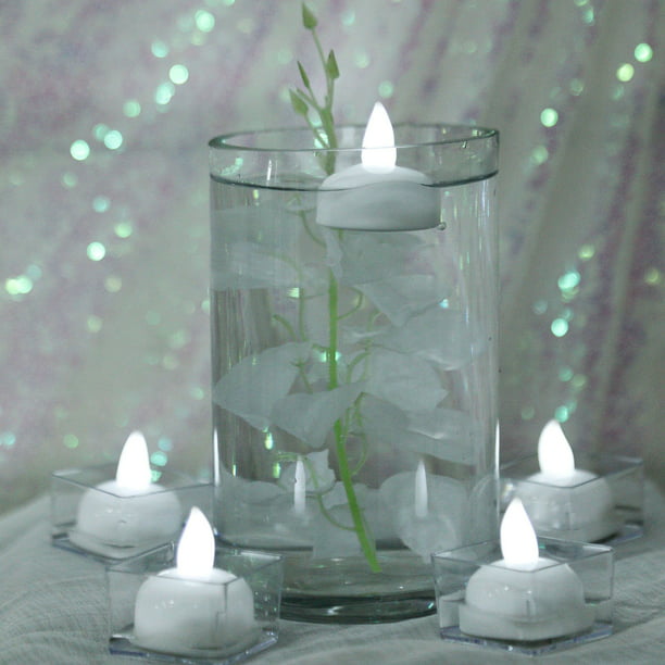 12 LED Candles Light Up Tea Lights Submersible Vase Wedding Party Fish Decors